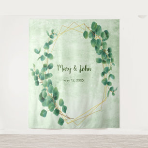 Geometric Greenery Eucalyptus Leave Photo Backdrop