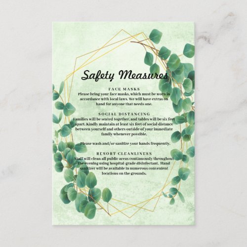 Geometric Greenery Eucalyptus Leaves Enclosure Card