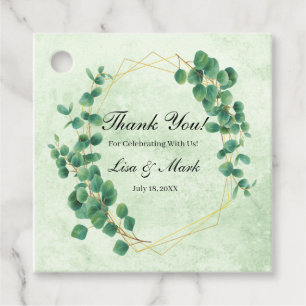 Geometric Greenery Eucalyptus Leaves Favor Tags