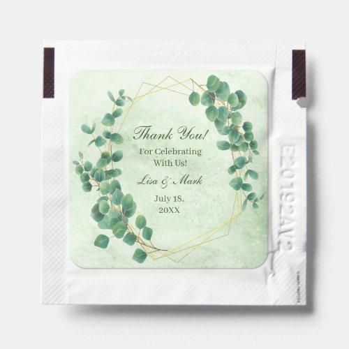 Geometric Greenery Eucalyptus Leaves Hand Sanitizer Packet