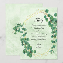 Geometric Greenery Eucalyptus Leaves Maid Of Honor