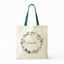 Geometric Greenery Eucalyptus Leaves Personalized Tote Bag Geometric Greenery Eucalyptus Leaves Personalized Tote Bag