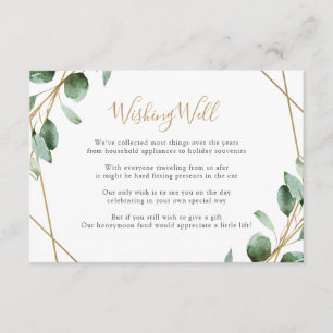 Geometric Greenery Eucalyptus Wishing Well Enclosure Card