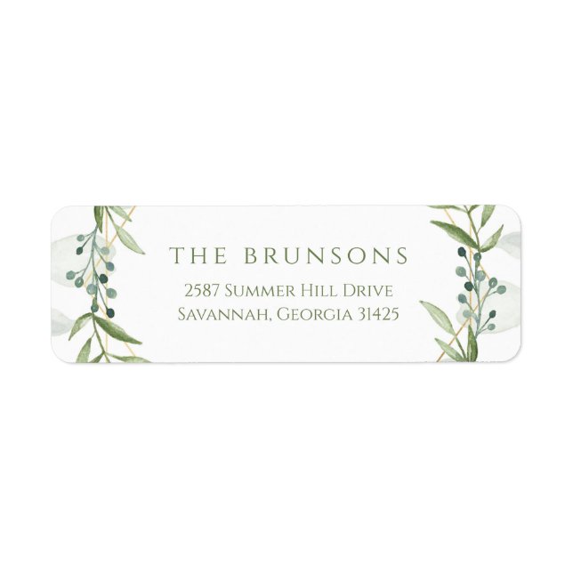 Geometric Greenery Label (Front)
