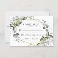 Geometric Greenery Modern Gold Succulent Wedding