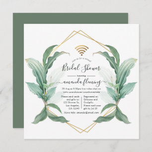 Geometric Greenery Virtual Shower Invitation