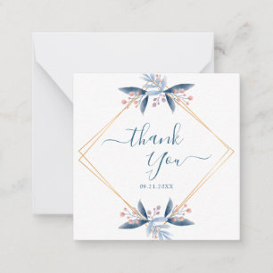Geometric Greenery Wedding Budget Thank You Note Card