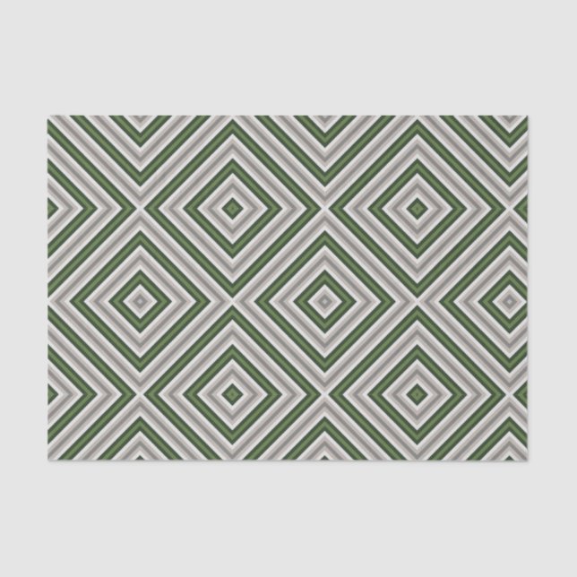 Geometric Greens Tans Tissue Paper (Front)