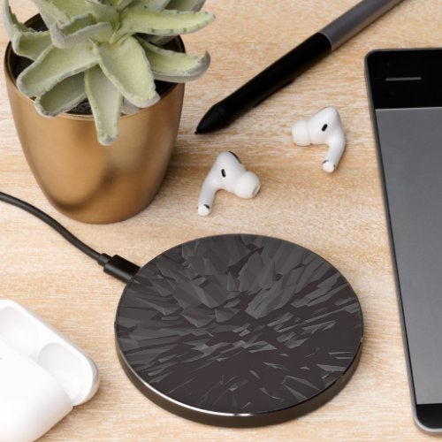 Geometric Grey Polygons Wireless Charger