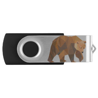 Geometric Grizzly Bear Flash Drive