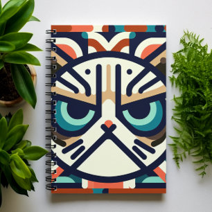 Geometric Grumpy Cat Face Notebook