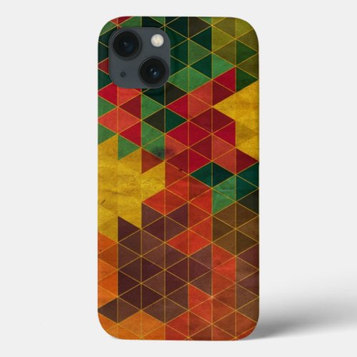 Geometric Grunge Triangle Pattern iPhone 13 Case