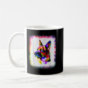 Geometric GSD German Shepherd Dog Boy Girl Tie Dye Coffee Mug