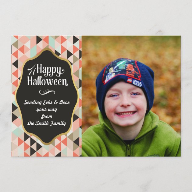 Geometric Halloween Photo Card