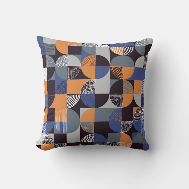 Geometric Handdrawn: Creative Seamless Doodles. Throw Pillow (Front)