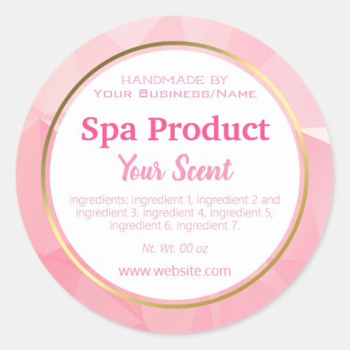Geometric Handmade Spa Product Small Home Business Classic Round Sticker
