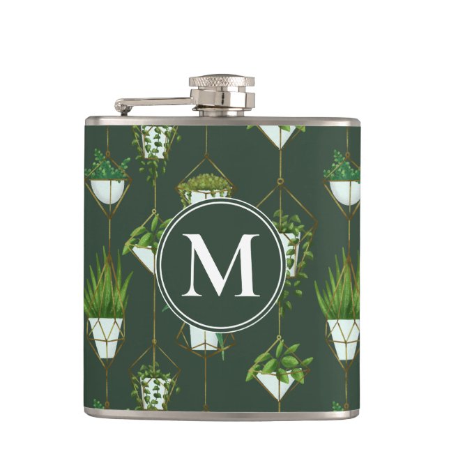 Geometric Hanging Houseplant Pattern Flask (Front)