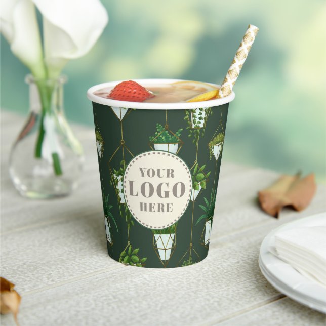 Geometric Hanging Houseplant Pattern Paper Cups (Insitu)