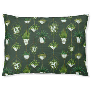 Geometric Hanging Houseplant Pattern Pet Bed