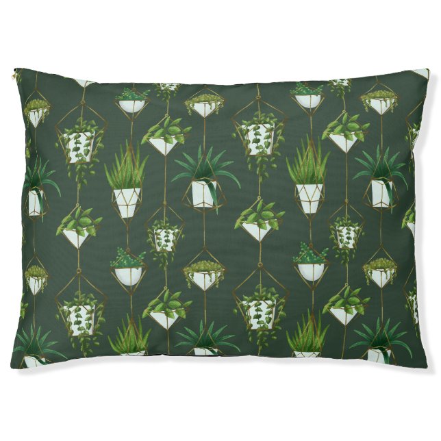 Geometric Hanging Houseplant Pattern Pet Bed (Front)