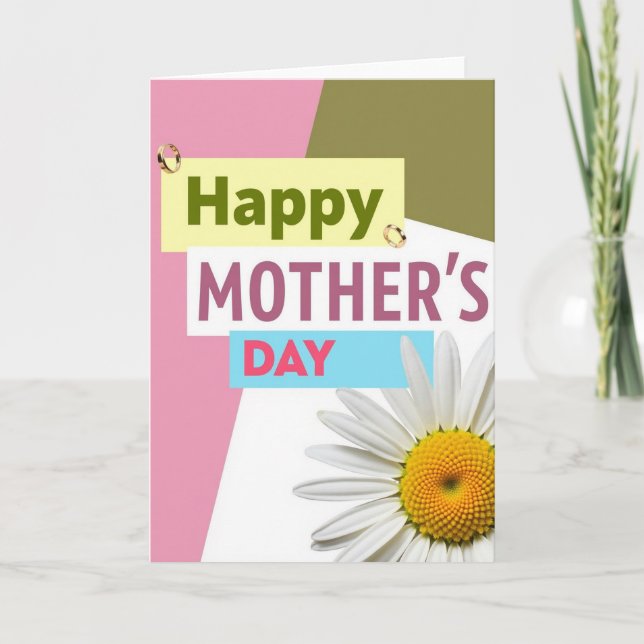 Geometric Happy Mothers Day Card (Front)