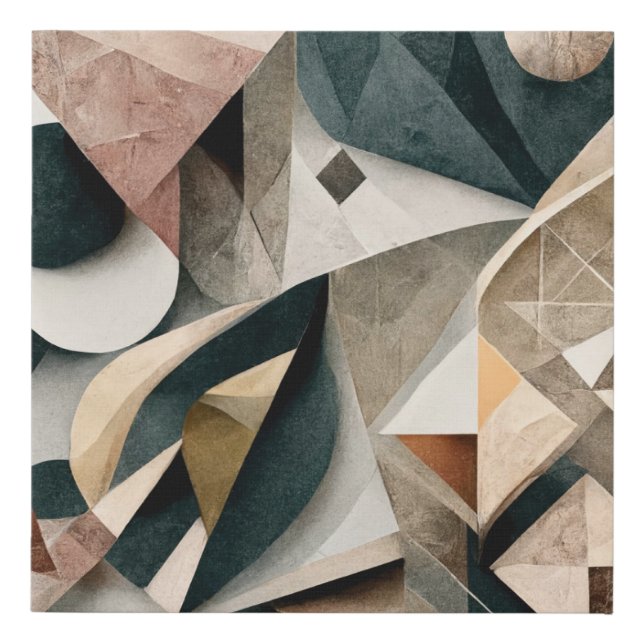 "Geometric Harmony" - Abstract Digital Art Faux Canvas Print (Front)