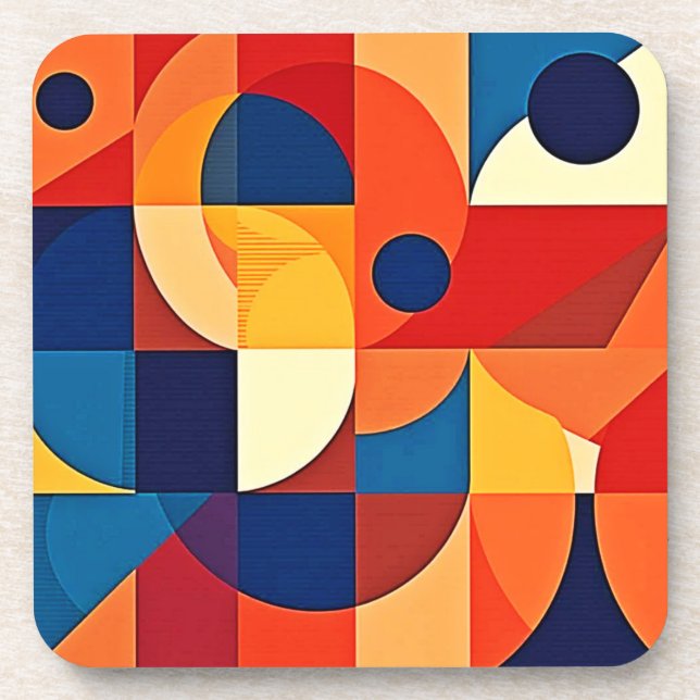 Geometric Harmony: Artful Design Beverage Coaster (Front)