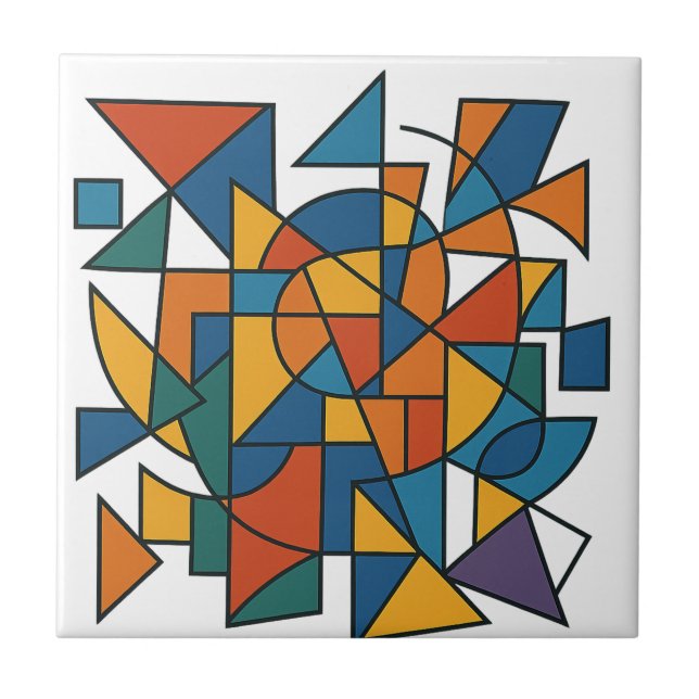 Geometric Harmony Ceramic Tile (Front)