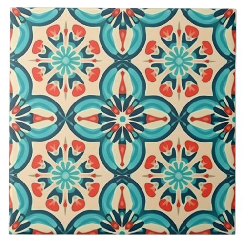 Geometric Harmony Endlessly Evolving Patterns Ceramic Tile