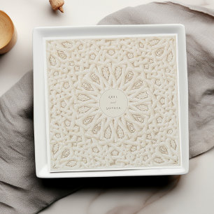 Geometric Harmony Personalized Wedding Napkins