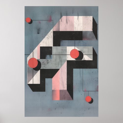 Geometric Harmony Retro_Futurism Poster