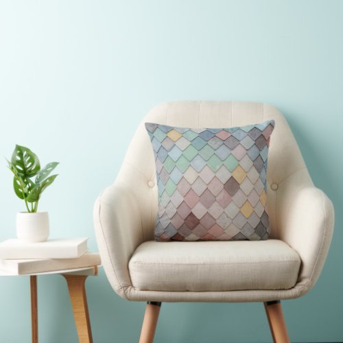 Geometric Harmony  Tiles of Texture and Pattern Throw Pillow