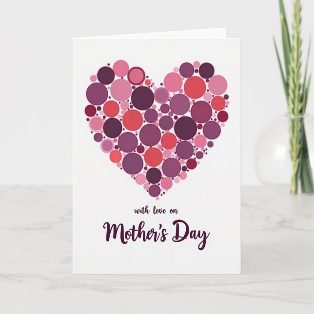 Geometric Heart Mothers Day Card (Front)