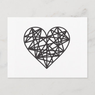 Geometric heart postcard