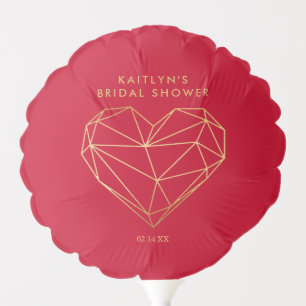 Geometric Heart Valentine's Day Bridal Shower Balloon