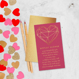 Geometric Heart Valentine's Day Bridal Shower Enclosure Card