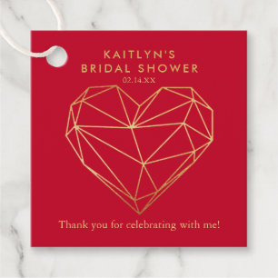 Geometric Heart Valentine's Day Bridal Shower Favor Tags