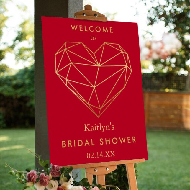Geometric Heart Valentine's Day Bridal Shower Foam Board (Creator Uploaded)