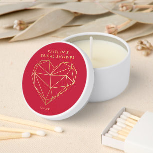 Geometric Heart Valentine's Day Bridal Shower Mini Candle Favors