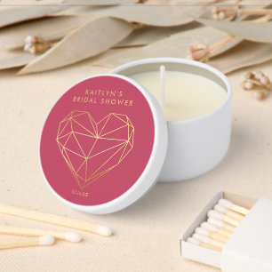 Geometric Heart Valentine's Day Bridal Shower Mini Candle Favors