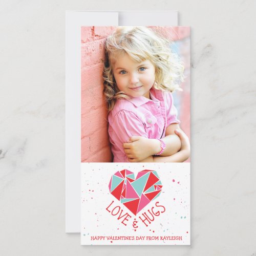 Geometric Heart Valentines Day Photo Card