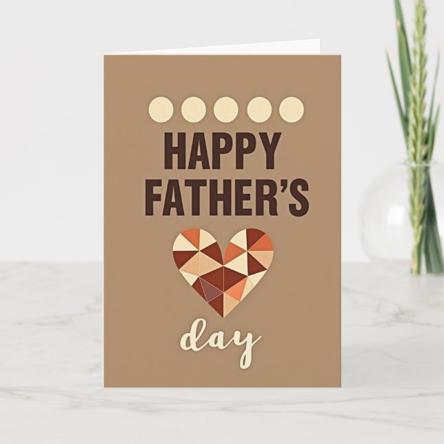 Geometric Hearts Fathers Day Card (Front)