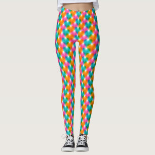 Geometric hearts in psychedelic colours (1) leggings