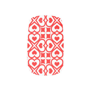 geometric hearts minx nail art