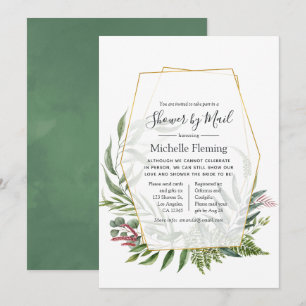 Geometric Herbarium Baby or Bridal Shower by Mail Invitation