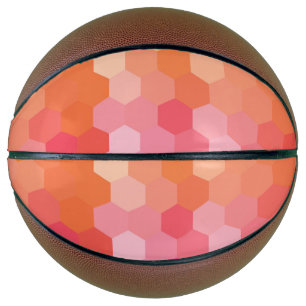 Geometric Hexagon Basketball – Pink & Yellow 