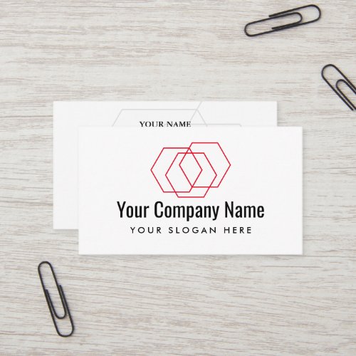 Geometric hexagon logo business card template