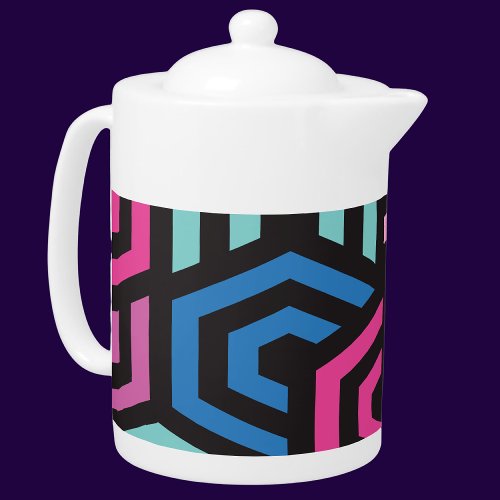 Geometric Hexagon Pattern Teapot