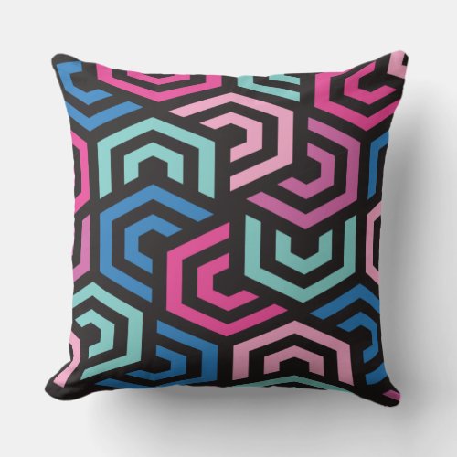 Geometric Hexagon Pattern Throw Pillow
