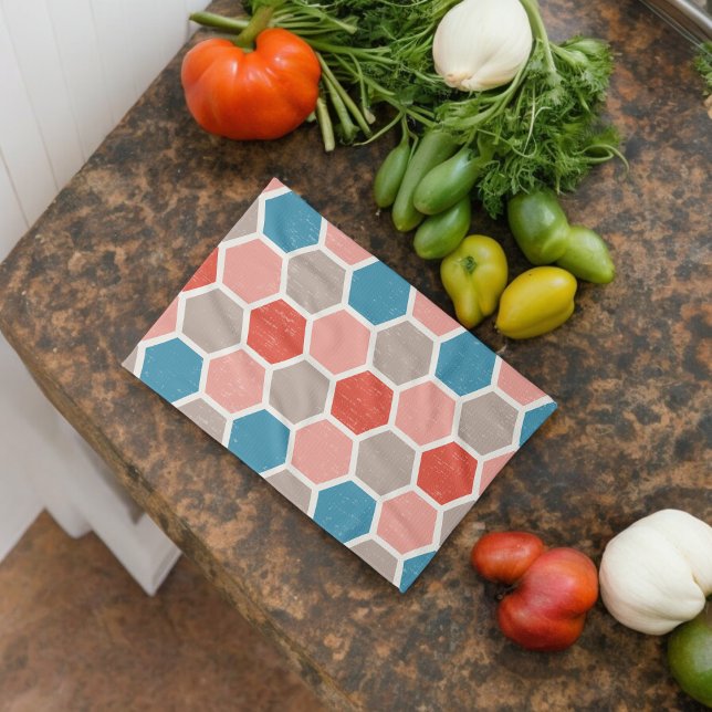 Geometric Hexagon Shapes  Kitchen Towel (Kitchen Towel)